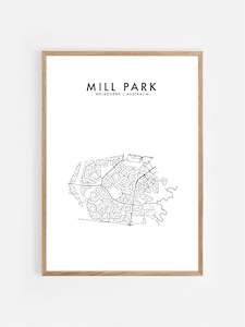 Mill Park, Melbourne, Australia Hometown Print