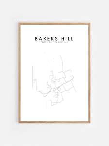 Bakers Hill, Perth, Australia Hometown Print