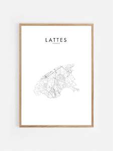 Lattes, France Hometown Print