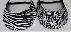 Sun Visors - Black and Silver and Zebra Print