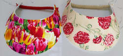 Womenswear: Sun Visors - Carnations and Tulips