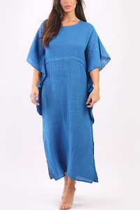 Linen Kaftan Dress - Royal