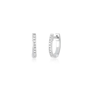 DIAMOND 14-carat white gold mini huggie earring SINGLE - Lulu's Collective Desig…