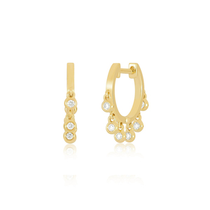 DIAMOND BEZEL SHIMMY 14 - carat gold and diamond single huggie earring Lulu's Collective