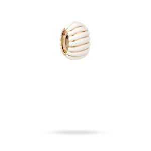 WHITE CERAMIC WAVE 14 - carat gold big bead Lulu's Collective