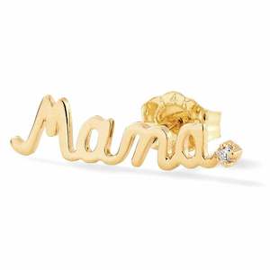 Mama' 14 - carat gold and diamond stud Lulu's Collective