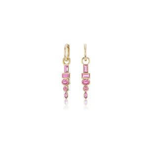 TOTEM 18 - carat gold and pink sapphire huggie earrings Lulu's Collective