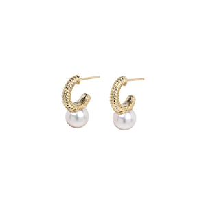 Jewellery: PETITE MODERN LOVE pearl hoop earrings Lulu's Collective