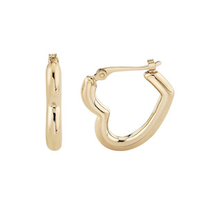 JUNIOR HEART HELIUM 14 - carat gold hoop earrings Lulu's Collective