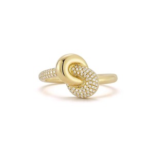 DIAMOND JUMBO LOVE KNOT 14 - carat gold ring - Lulu's Collective Designer Jewell…