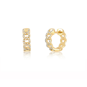 DIAMOND CURB CHAIN 14 - carat gold single huggie earring Lulu's Collective