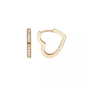 Jewellery: HEART PAVE 14-carat gold and diamond huggie earrings Lulu's Collective