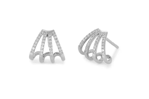 DIAMOND MULTI HUGGIE 14 - carat white gold earrings Lulu's Collective