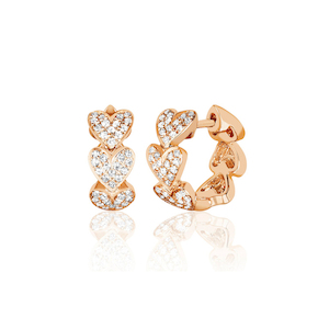 DIAMOND MULTI HEART 14 - carat rose gold single huggie earring Lulu's Collective