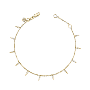 PAVE FRINGE DROP 14-carat gold and diamond bracelet Lulu's Collective