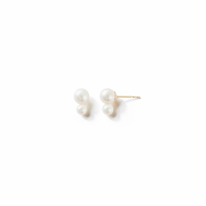 SMALL KISSING DOUBLE PEARL 14 - carat gold earrings Lulu's Collective