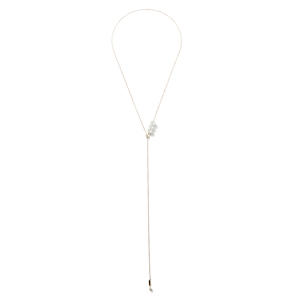 THREE PEARL LARIAT 14-carat gold necklace Lulu's Collective