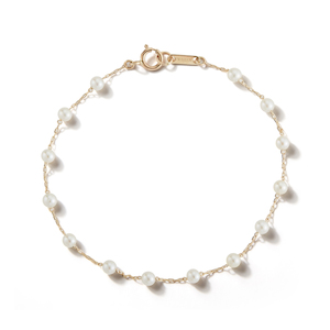 FLOATING PEARL 14-carat gold chain bracelet Lulu's Collective