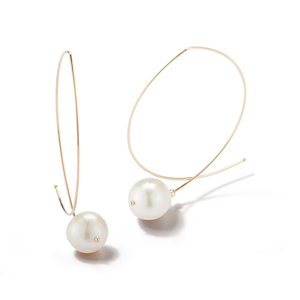 FRESHWATER PEARL OPEN MARQUIS HOOP 14-carat gold earrings Lulu's Collective