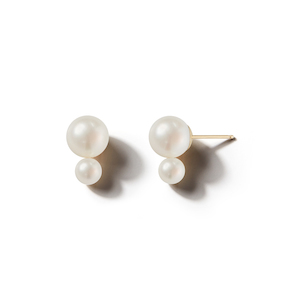 KISSING DOUBLE PEARL 14-carat gold stud earrings Lulu's Collective