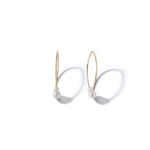 SMALL DOUBLE AKOYA PEARL MARQUIS 14-carat gold earrings Lulu's Collective