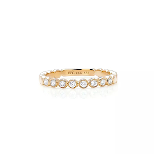 DIAMOND BEZEL 14 - carat gold stack ring Lulu's Collective