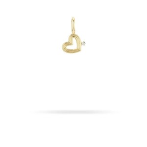 MINI GROOVY DIAMOND HEART 9 - carat gold charm - Lulu's Collective Designer Jewe…