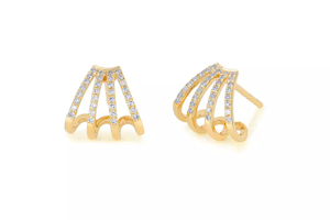 DIAMOND MULTI HUGGIE 14 - carat yellow gold earrings Lulu's Collective