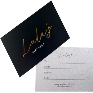 Jewellery: Gift Card - Lulu's Collective Designer Jewellery Online NZ