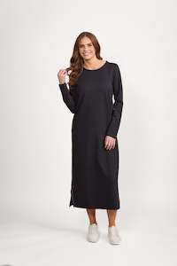 The Dark Room: L/S Knit Dress w Tie Back Contrast Stitch - VASSALLI