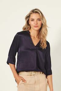 Investment Pieces: Fatima Top - Navy - LEMON TREE