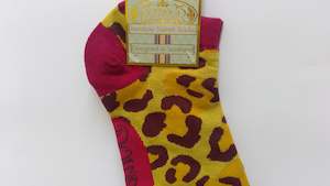 Leopard Print Bamboo Sock - POWDER