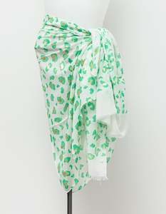 Mint Leopard Sarong/Scarf - STELLA + GEMMA