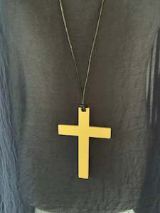 Small Bronze Cross Necklace - TWO BLONDE BOBS