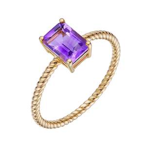 Sweetheart Gift Box - Step Cut Amethyst Ring