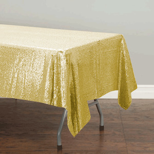 CLEARANCE Yellow Gold Sequin Tablecloth 125x240cm