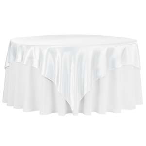 White Square Satin Tablecloth Overlay (230x230cm)