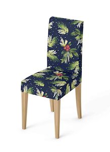 CLEARANCE Christmas Chair Covers - Holly on Navy