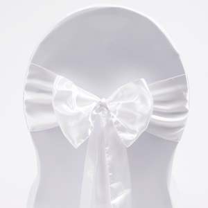 Satin Chair Sashes - White