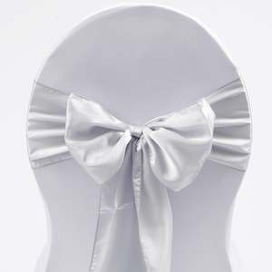 CLEARANCE Satin Chair Sashes - Silver