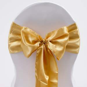 Satin Chair Sashes - Gold