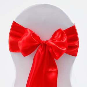 Satin Chair Sashes - Red