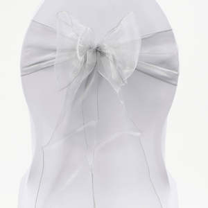 CLEARANCE Organza Chair Sashes - Silver