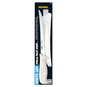 Kilwell Whitelux Filleting Knife and Sheath with 200mm Flexi Blade