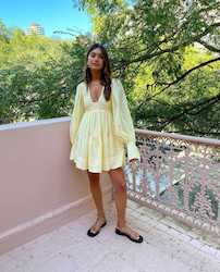 Shona Joy Limon Long Sleeve Dress