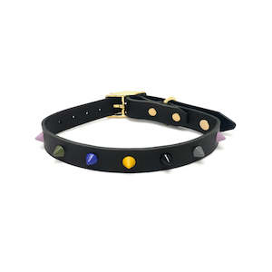 Dog Accessories: Noir Leather Collar |  Rocky