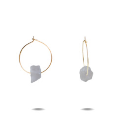 Lena Petite | Gold Filled Rose Quartz Hoop Earrings