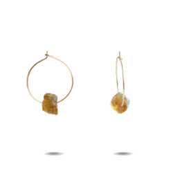 Lena Petite | Gold Filled Citrine Hoop Earrings