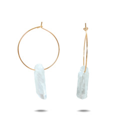 Lena | Gold Filled Quartz Point Hoop Earrings