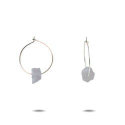 Jewellery: Lena Petite | Sterling Silver Rose Quartz Hoop Earrings